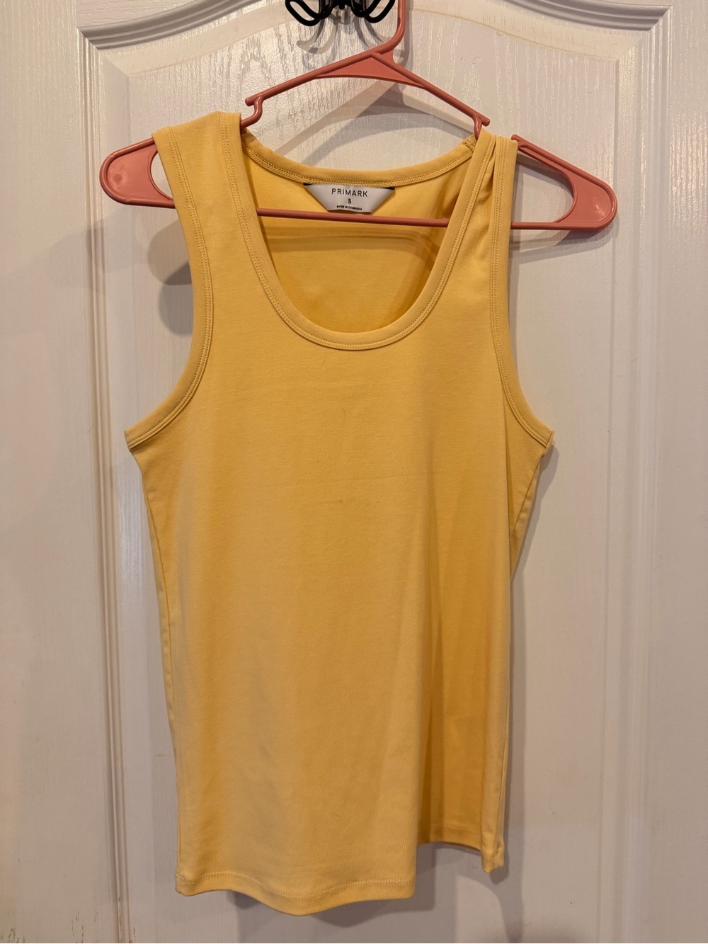 Primark Women's Bright Yellow Ribbed Tank Top